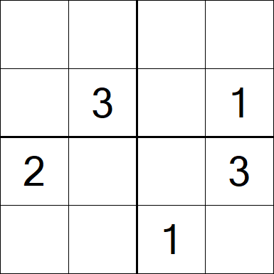 Sudoku 4x4 - Mittel