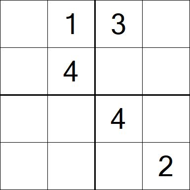 Sudoku 4x4 - Mittel