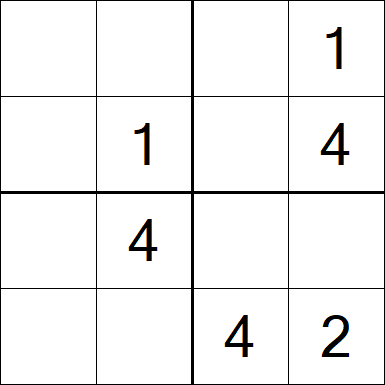 Sudoku 4x4 - Mittel