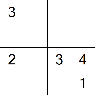 Sudoku 4x4 - Mittel