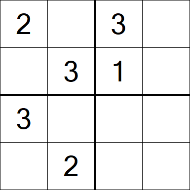 Sudoku 4x4 - Mittel