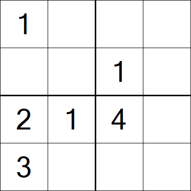Sudoku 4x4 - Mittel