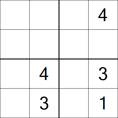 Sudoku 4x4 - Mittel