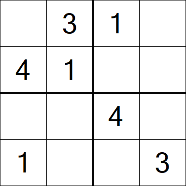Sudoku 4x4 - Mittel