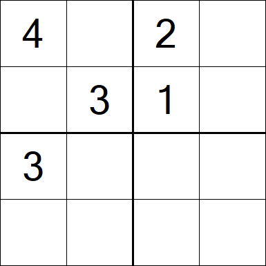 Sudoku 4x4 - Mittel