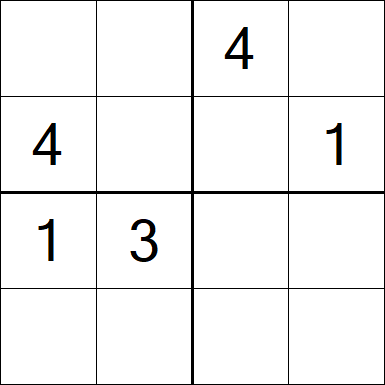 Sudoku 4x4 - Mittel
