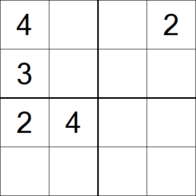 Sudoku 4x4 - Mittel