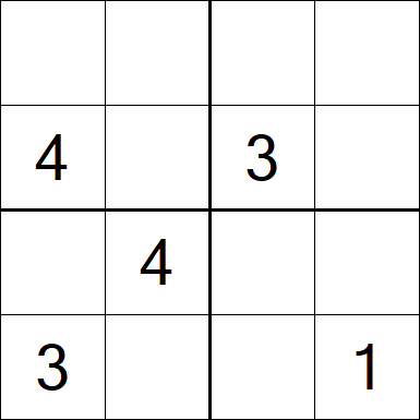 Sudoku 4x4 - Mittel