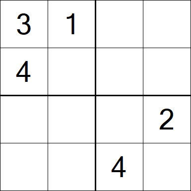 Sudoku 4x4 - Moyen