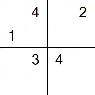 Sudoku 4x4 - Moyen