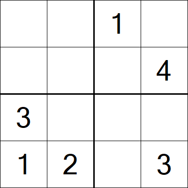 Sudoku 4x4 - Moyen