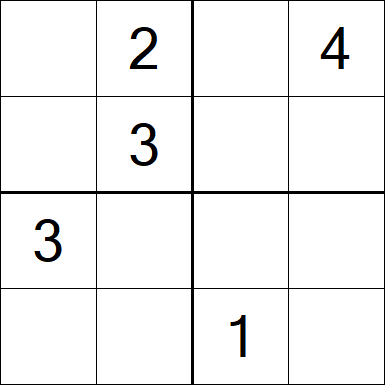 Sudoku 4x4 - Moyen