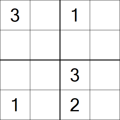 Sudoku 4x4 - Moyen