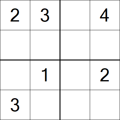 Sudoku 4x4 - Moyen