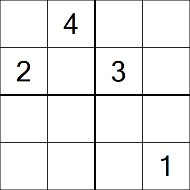 Sudoku 4x4 - Moyen