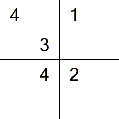 Sudoku 4x4 - Moyen