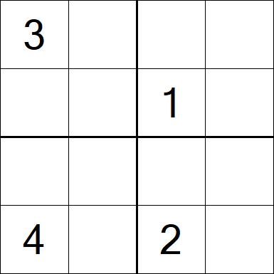 Sudoku 4x4 - Moyen