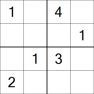 Sudoku 4x4 - Moyen