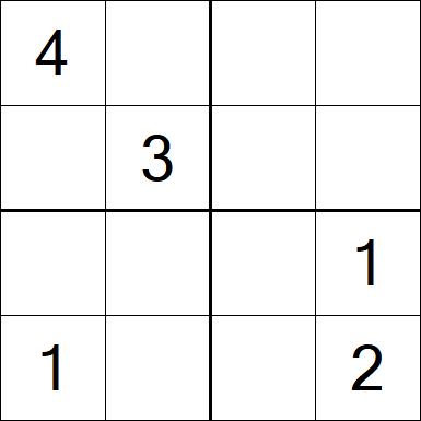 Sudoku 4x4 - Moyen