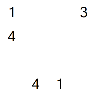 Sudoku 4x4 - Moyen