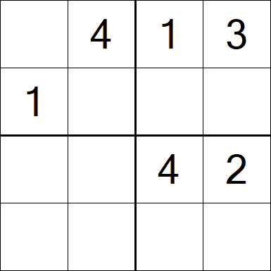 Sudoku 4x4 - Moyen