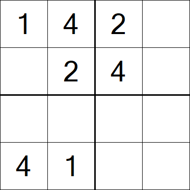 Sudoku 4x4 - Mittel