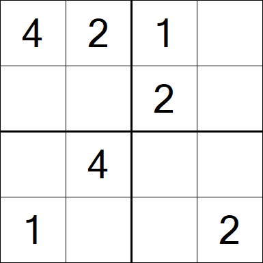 Sudoku 4x4 - Moyen