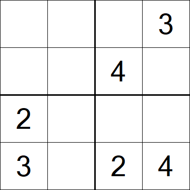 Sudoku 4x4 - Medium