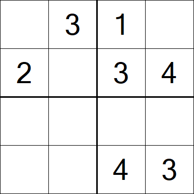 Sudoku 4x4 - Medium