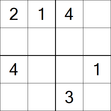 Sudoku 4x4 - Medium