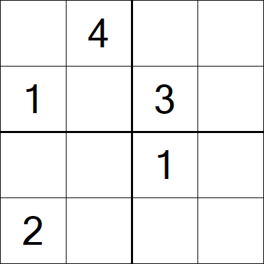 Sudoku 4x4 - Mittel