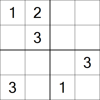 Sudoku 4x4 - Mittel
