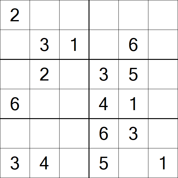 Sudoku 6x6 - Simple