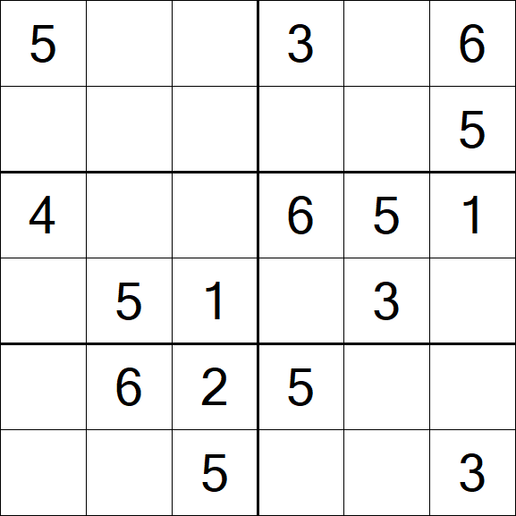 Sudoku 6x6 - Easy