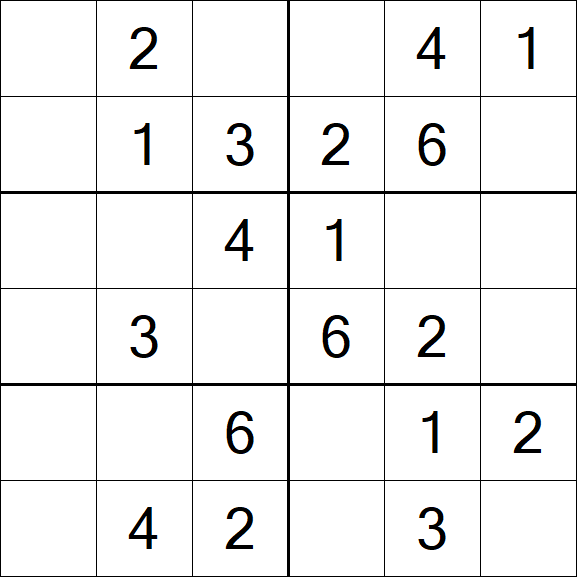 Sudoku 6x6 - Easy