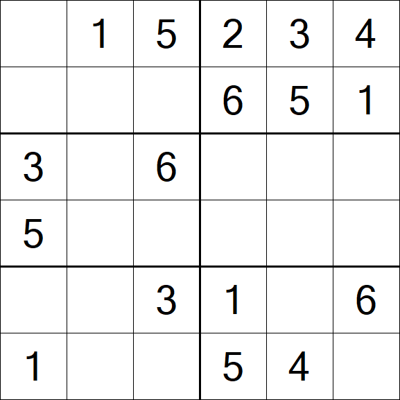 Sudoku 6x6 - Easy