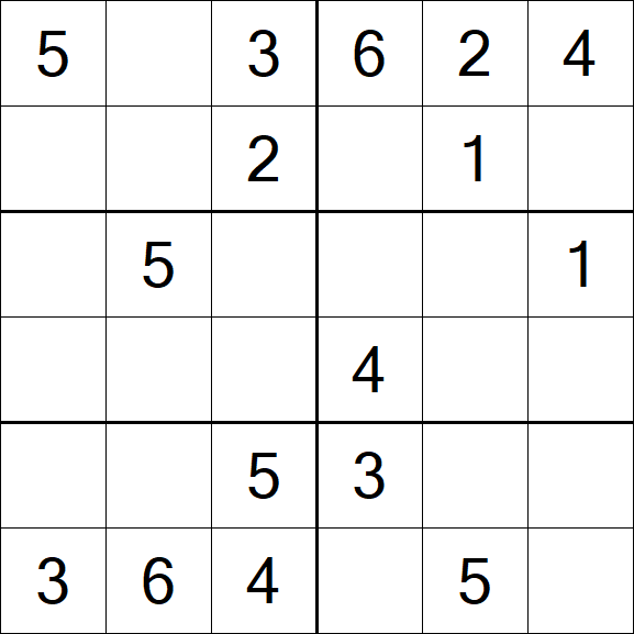 Sudoku 6x6 - Easy