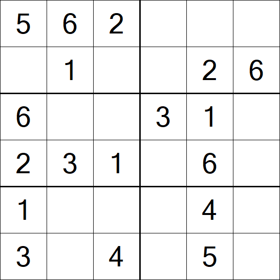 Sudoku 6x6 - Easy