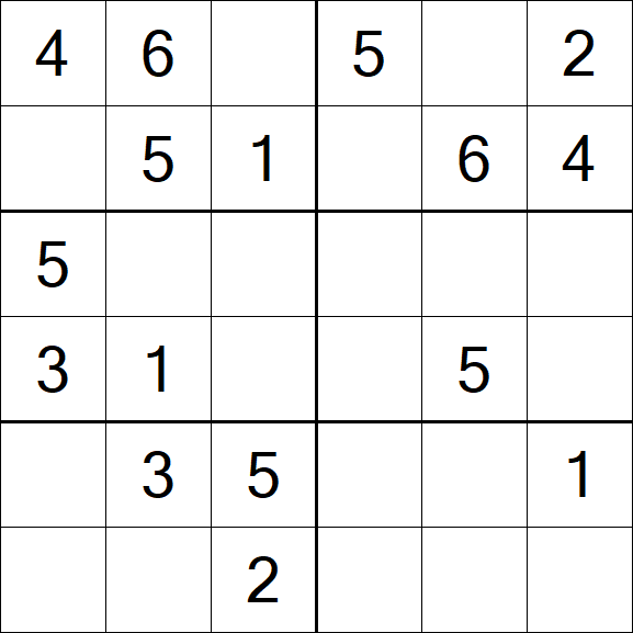 Sudoku 6x6 - Easy