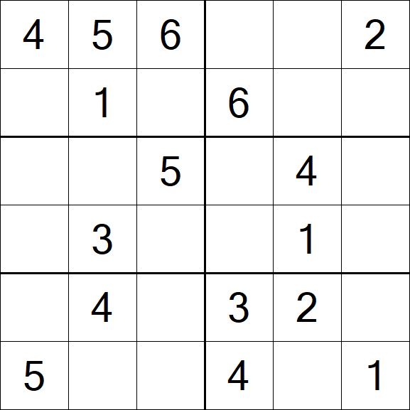Sudoku 6x6 - Easy