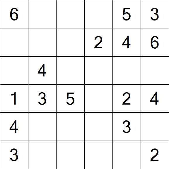 Sudoku 6x6 - Easy