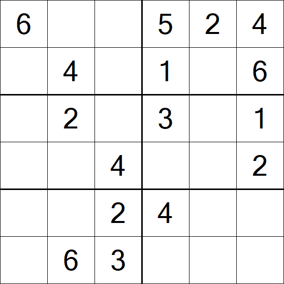 Sudoku 6x6 - Easy