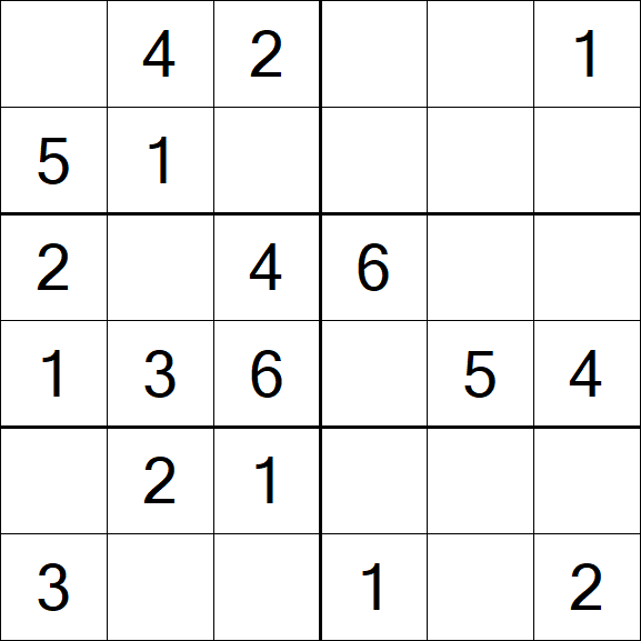 Sudoku 6x6 - Easy