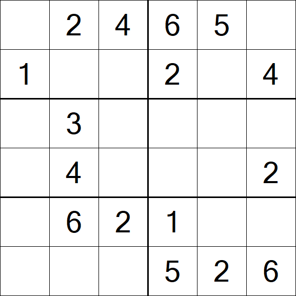 Sudoku 6x6 - Easy