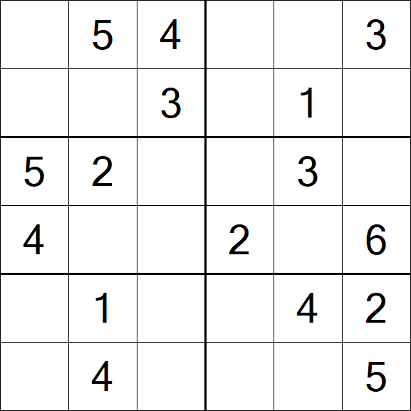 Sudoku 6x6 - Easy