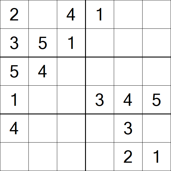 Sudoku 6x6 - Easy