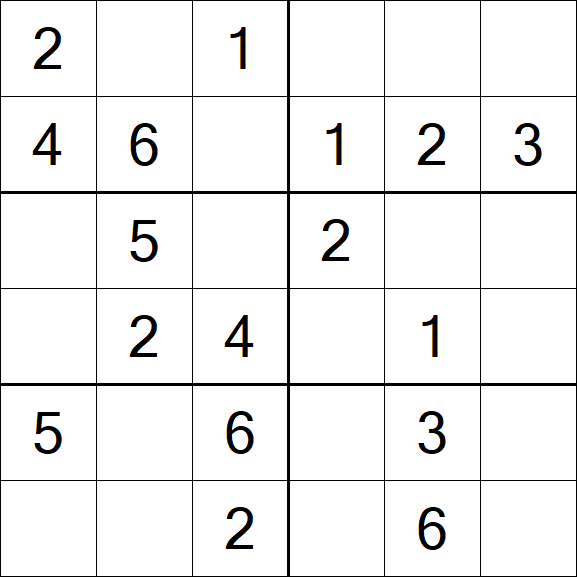 Sudoku 6x6 - Easy
