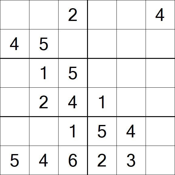 Sudoku 6x6 - Easy