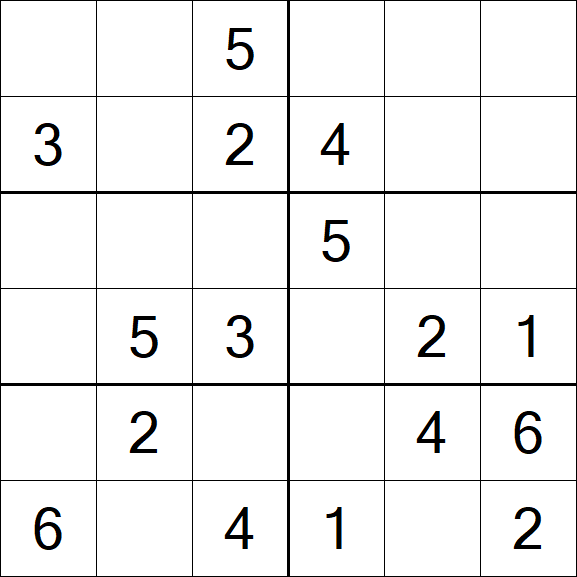 Sudoku 6x6 - Easy