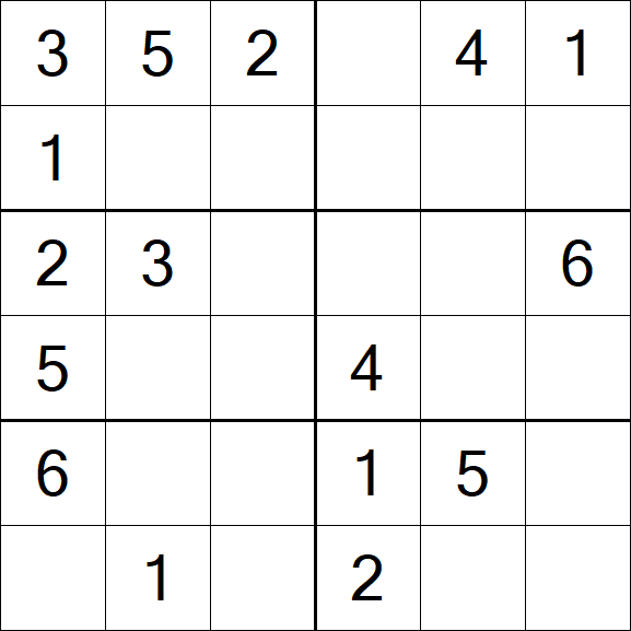 Sudoku 6x6 - Easy
